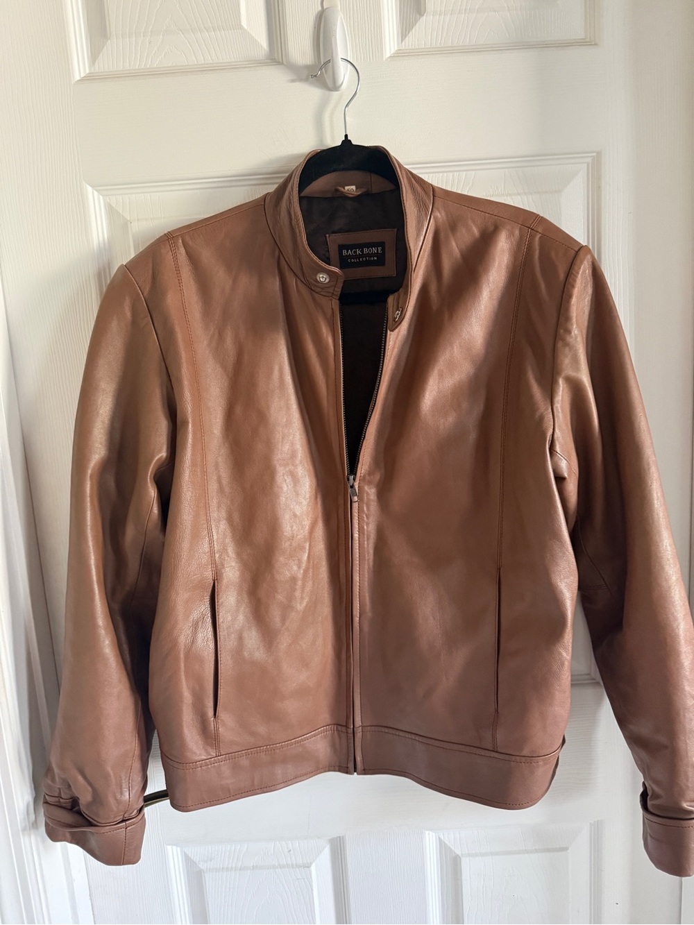 vintage leather moto jacket